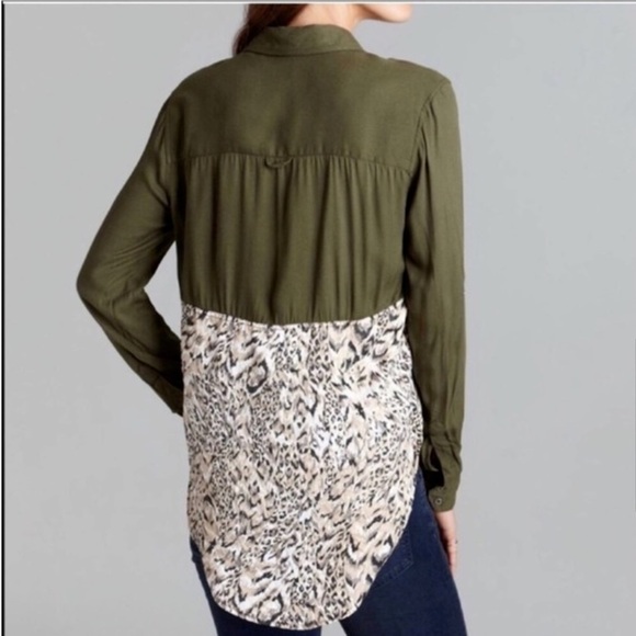 Free People Welcome to the Jungle Tunic Top in Green, Tan, Black, Size XS - Picture 2 of 11